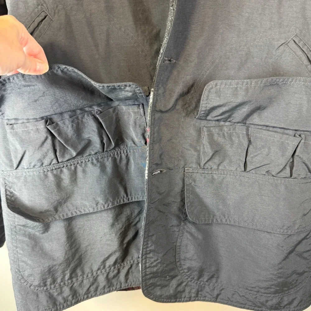 Vtg Polo Ralph Lauren Field Jacket Mens M Navy Blue Sherpa Lined Rugged Hunting